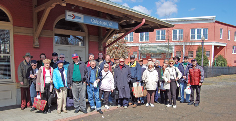 Chessie members and friends pose for a picture at the Culpeper, Virginia, depot 
